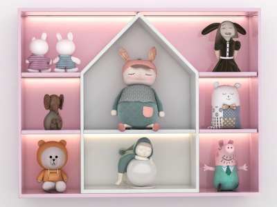 现代毛绒玩具3D模型下载